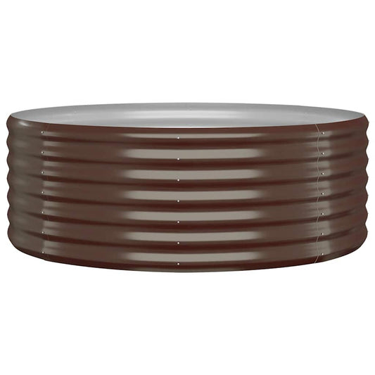 vidaXL Ζαρντινιέρα Καφέ 100x100x36 εκ. Γαλβανισμένος χάλυβας