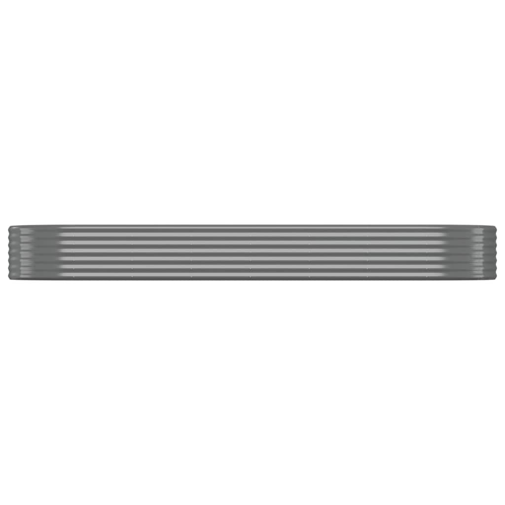 vidaXL Ζαρντινιέρα Γκρι 322x100x36 εκ. Ατσάλι με Ηλεκτρ. Βαφή Πούδρας