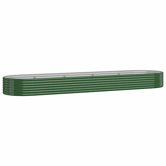 vidaXL Ζαρντινιέρα Πράσινο 396x100x36εκ. Γαλβανισμένος χάλυβας