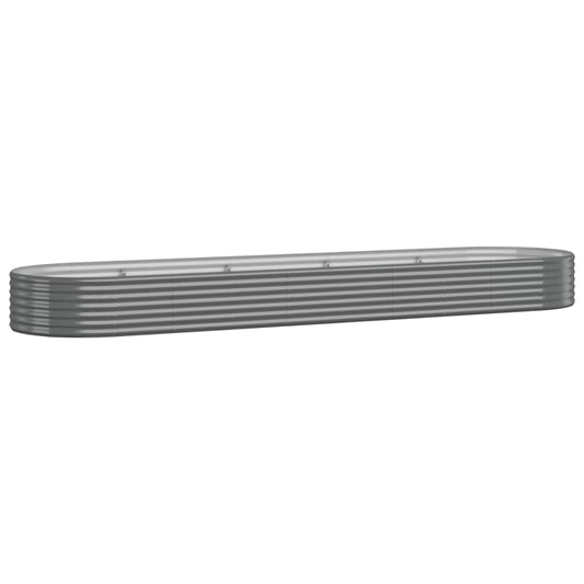 vidaXL Ζαρντινιέρα Γκρι 396x100x36 εκ. Γαλβανισμένος χάλυβας