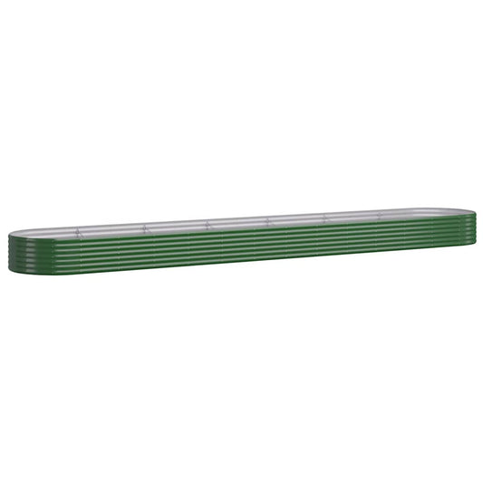 vidaXL Ζαρντινιέρα Πράσινη 544x100x36 εκ. Γαλβανισμένος χάλυβας Πούδρας