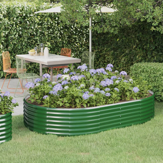 vidaXL Ζαρντινιέρα Πράσινη 214x140x36εκ Γαλβανισμένος χάλυβας