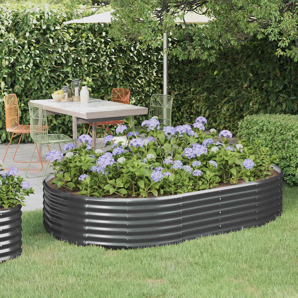 vidaXL Ζαρντινιέρα Ανθρακί 214x140x36εκ Γαλβανισμένος χάλυβας