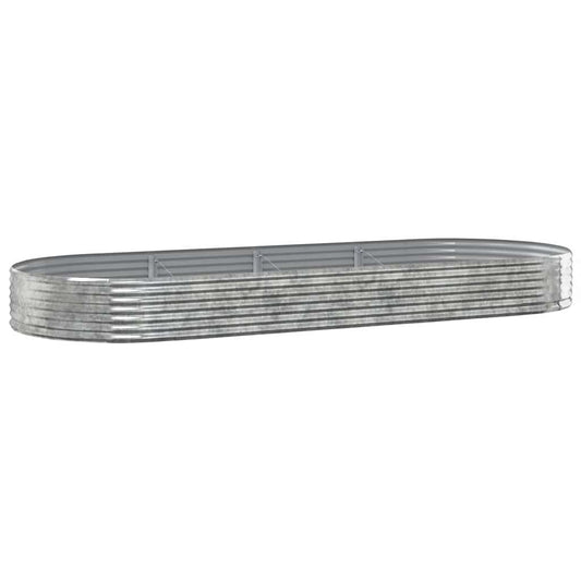 vidaXL Ζαρντινιέρα Ασημί 373x140x36 εκ. Γαλβανισμένος χάλυβας