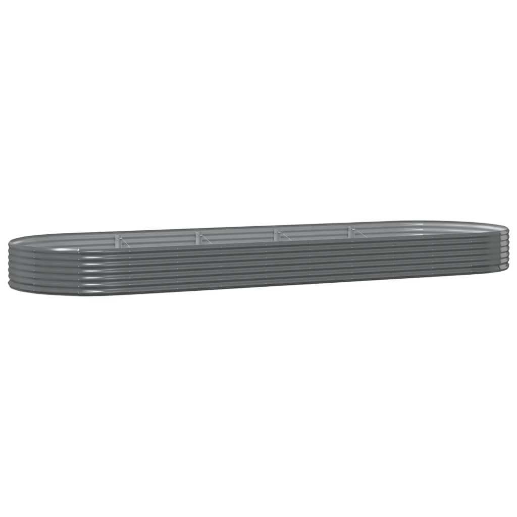 vidaXL Ζαρντινιέρα Γκρι 450x140x36 εκ. Γαλβανισμένος χάλυβας