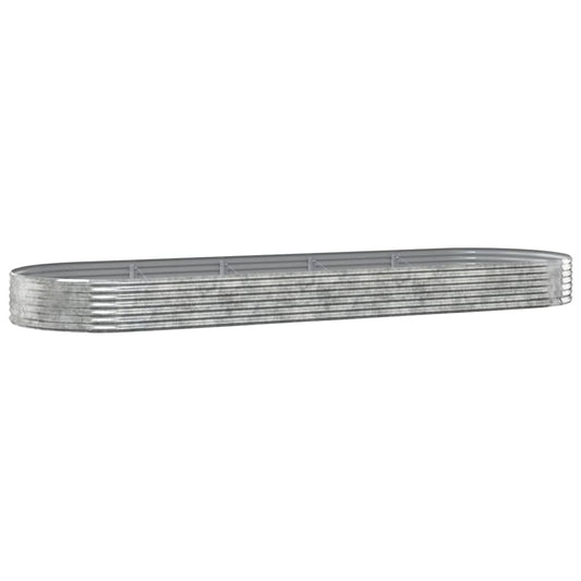 vidaXL Ζαρντινιέρα Ασημί 450x140x36 εκ. Γαλβανισμένος χάλυβας