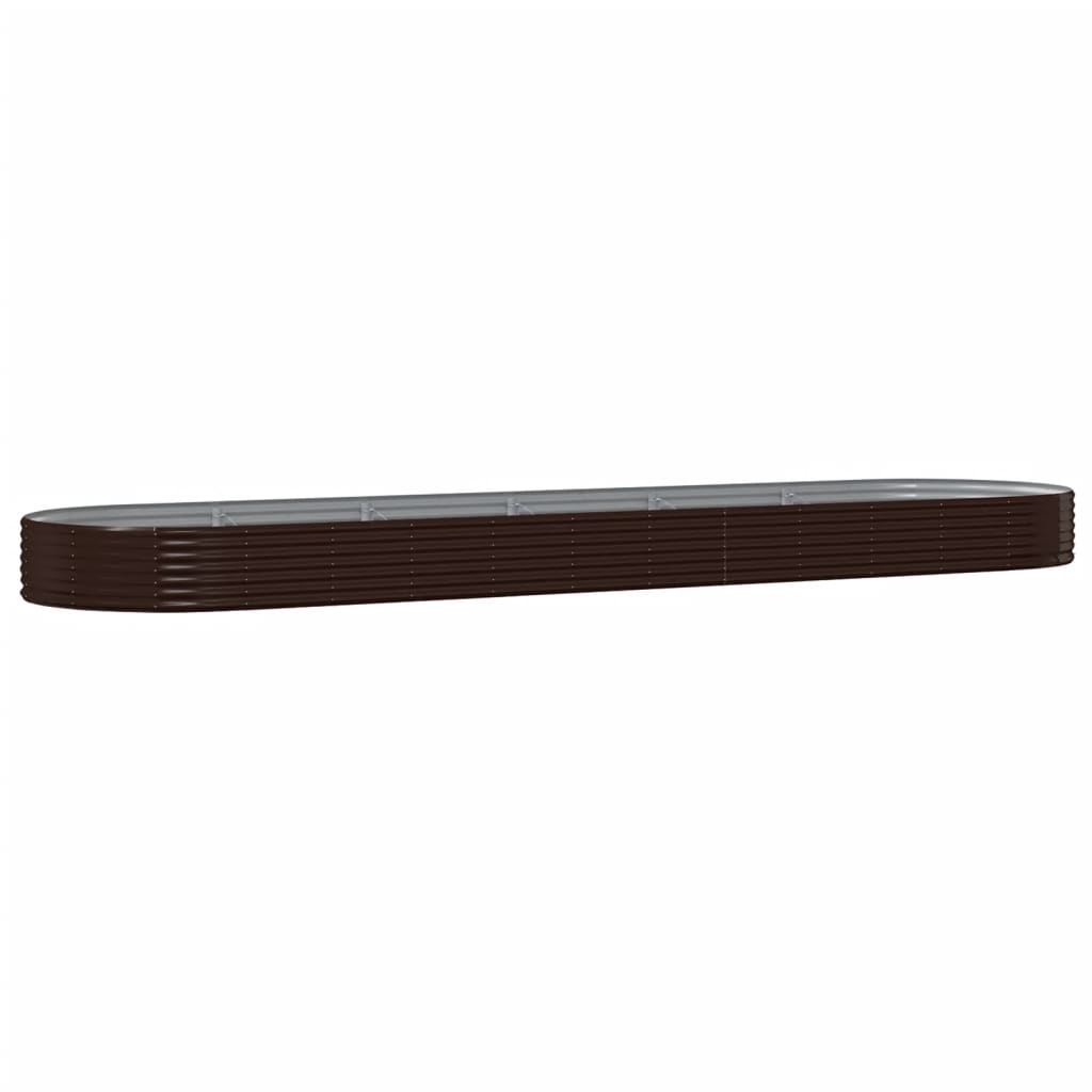 vidaXL Ζαρντινιέρα Καφέ 523x140x36 εκ. Γαλβανισμένος χάλυβας