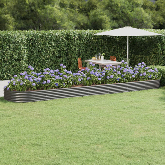 vidaXL Ζαρντινιέρα Γκρι 600x140x36 εκ. Γαλβανισμένος χάλυβας