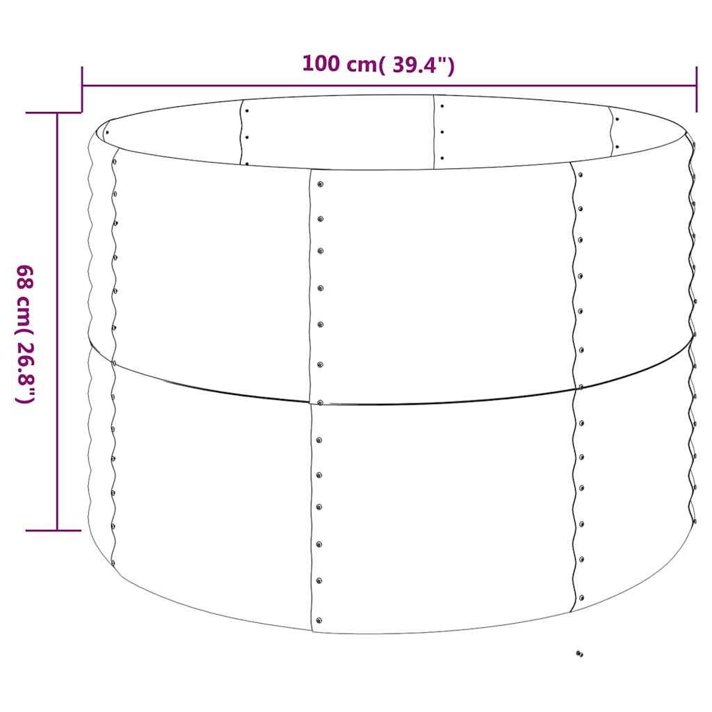 vidaXL Ζαρντινιέρα Πράσινη 100x100x68εκ Γαλβανισμένος χάλυβας