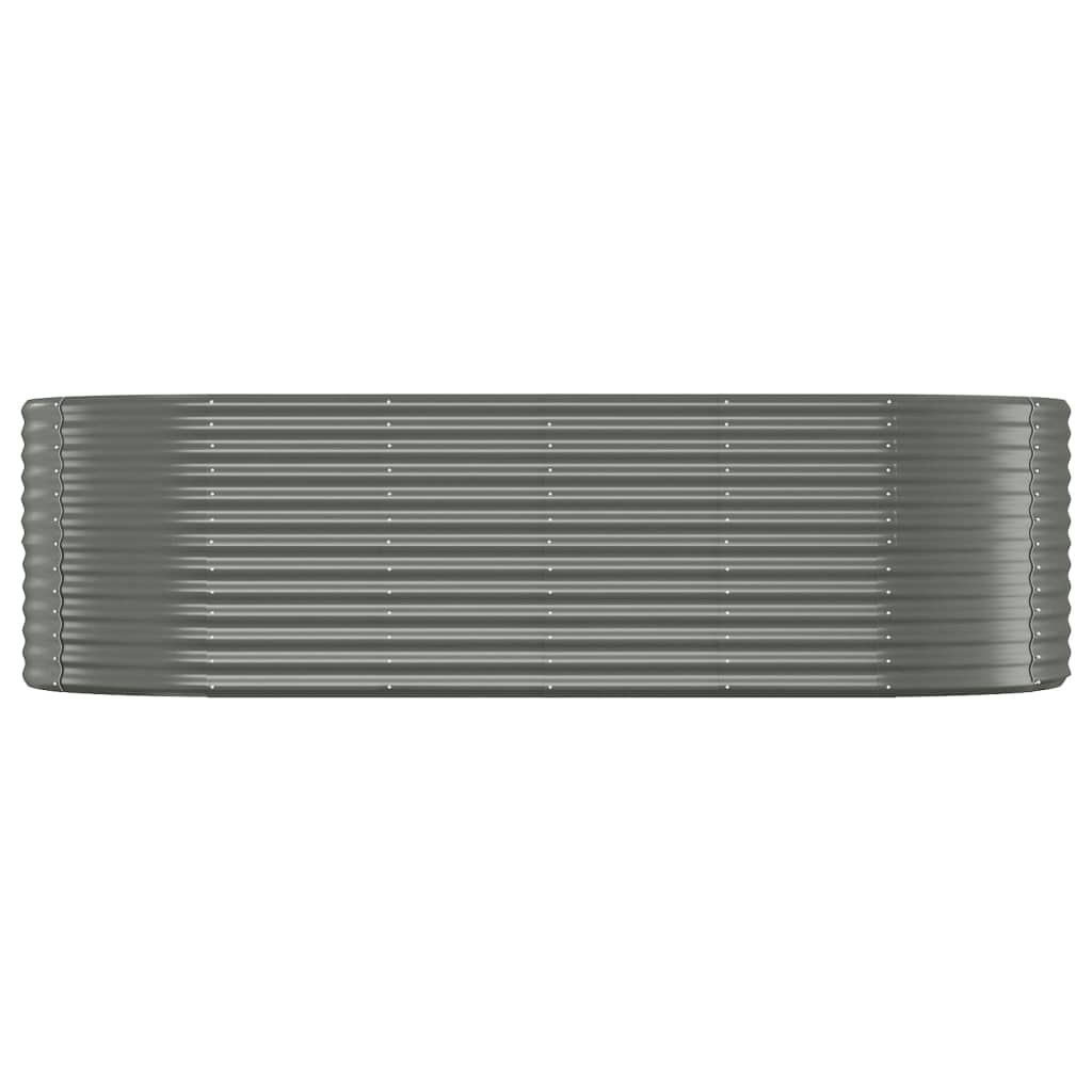 vidaXL Ζαρντινιέρα Γκρι 249x100x68 εκ. Ατσάλι με Ηλεκτρ. Βαφή Πούδρας