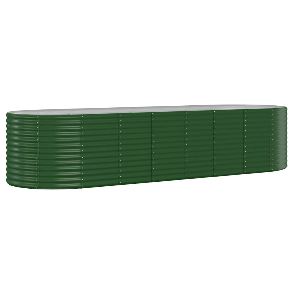 vidaXL Ζαρντινιέρα Πράσινη 322x100x68εκ Γαλβανισμένος χάλυβας
