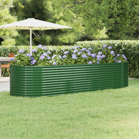 vidaXL Ζαρντινιέρα Πράσινη 322x100x68εκ Γαλβανισμένος χάλυβας