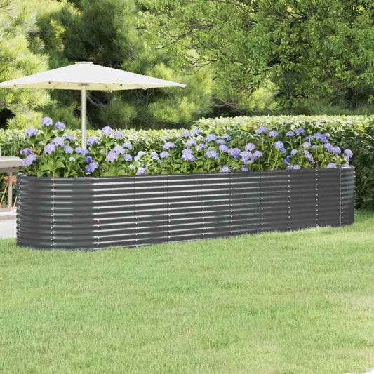vidaXL Ζαρντινιέρα Ανθρακί 396x100x68εκ Γαλβανισμένος χάλυβας