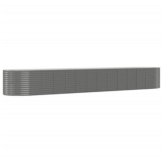 vidaXL Ζαρντινιέρα Γκρι 554x100x68 εκ. Ατσάλι με Ηλεκτρ. Βαφή Πούδρας