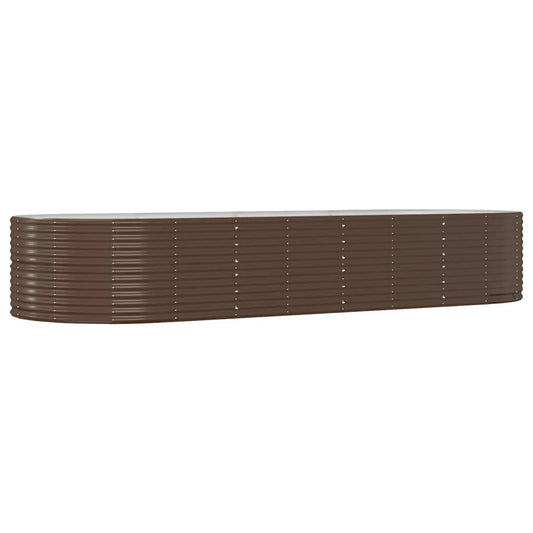 vidaXL Ζαρντινιέρα Καφέ 367x140x68 εκ. Γαλβανισμένος χάλυβας