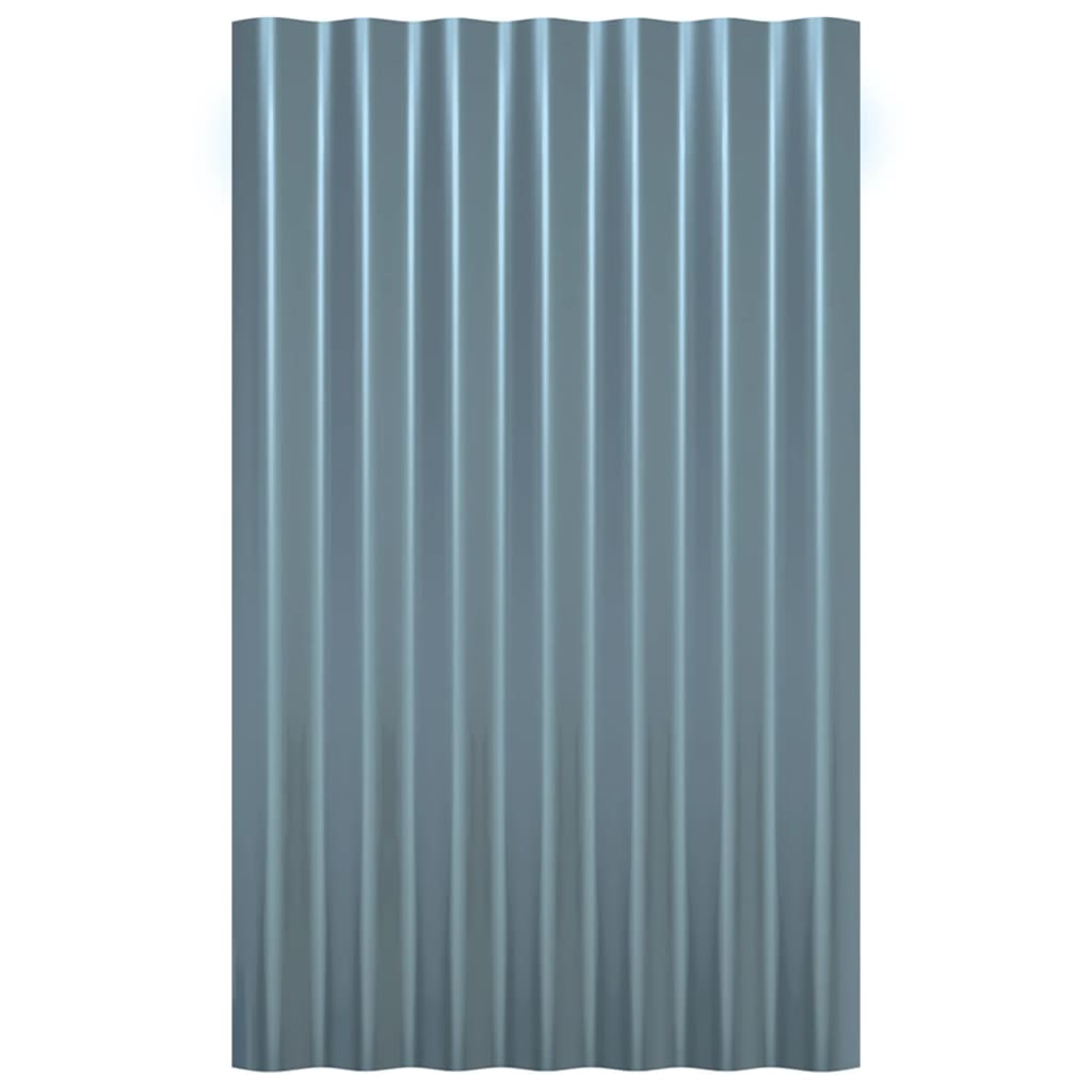 vidaXL Πάνελ Οροφής 12 τεμ. Γκρι 60x36 εκ. Γαλβανισμένος χάλυβας