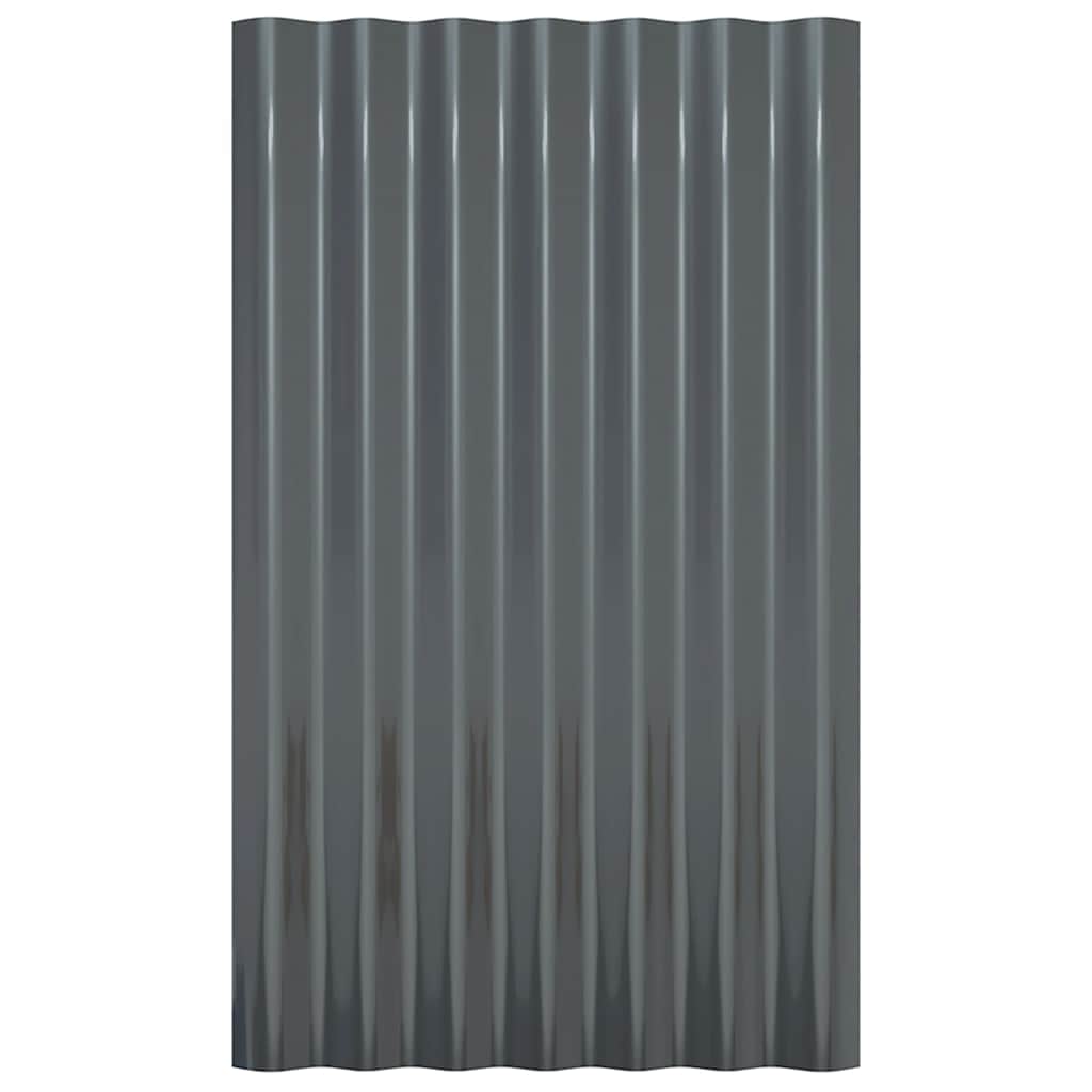 vidaXL Πάνελ Οροφής 12 τεμ. Ανθρακί 60x36 εκ. Γαλβανισμένος χάλυβας