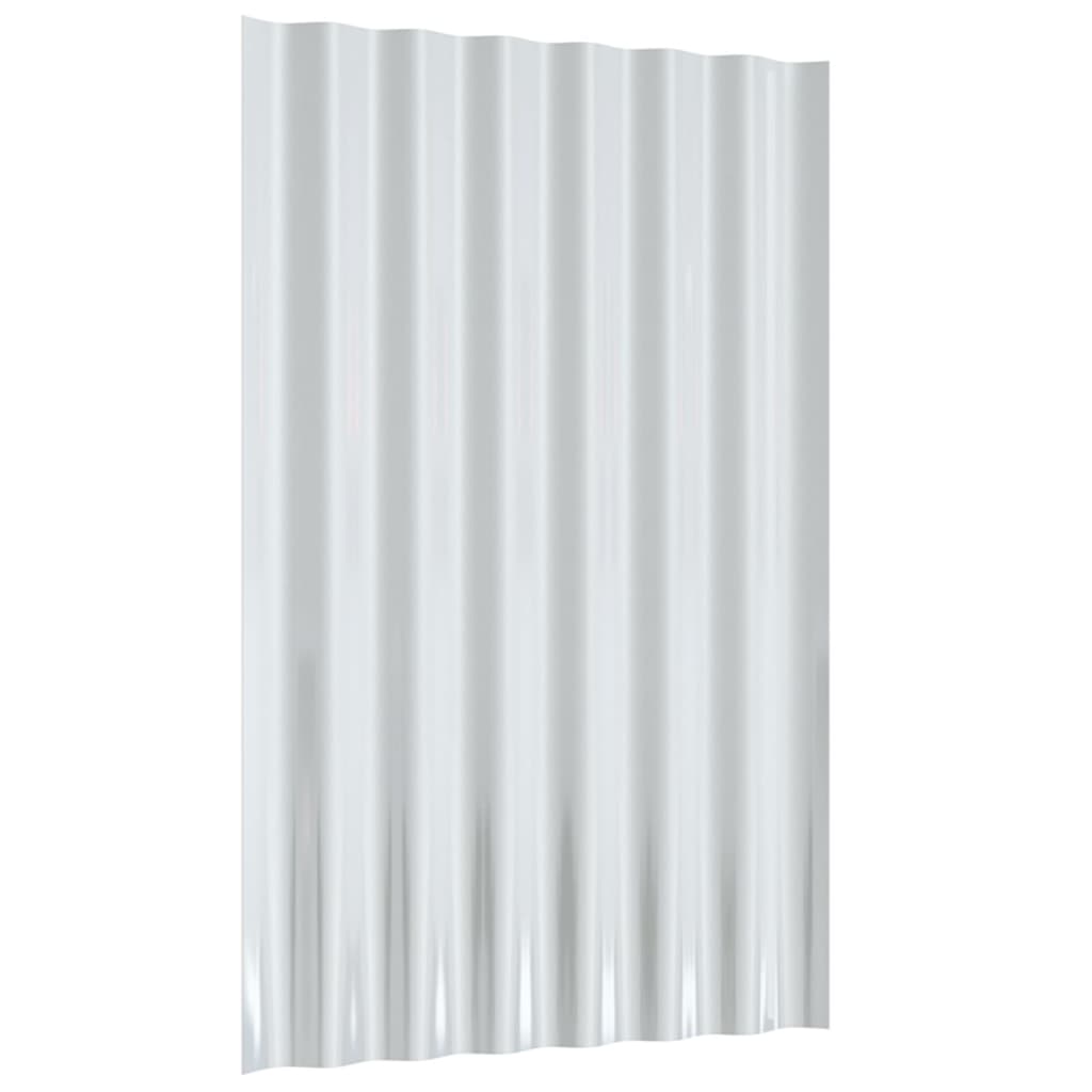 vidaXL Πάνελ Οροφής 12 τεμ. Ασημί 60x36 εκ. Γαλβανισμένος χάλυβας