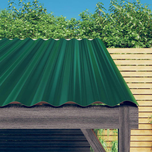 vidaXL Πάνελ Οροφής 36 τεμ. Πράσινα 80x36 εκ. Γαλβανισμένος χάλυβας