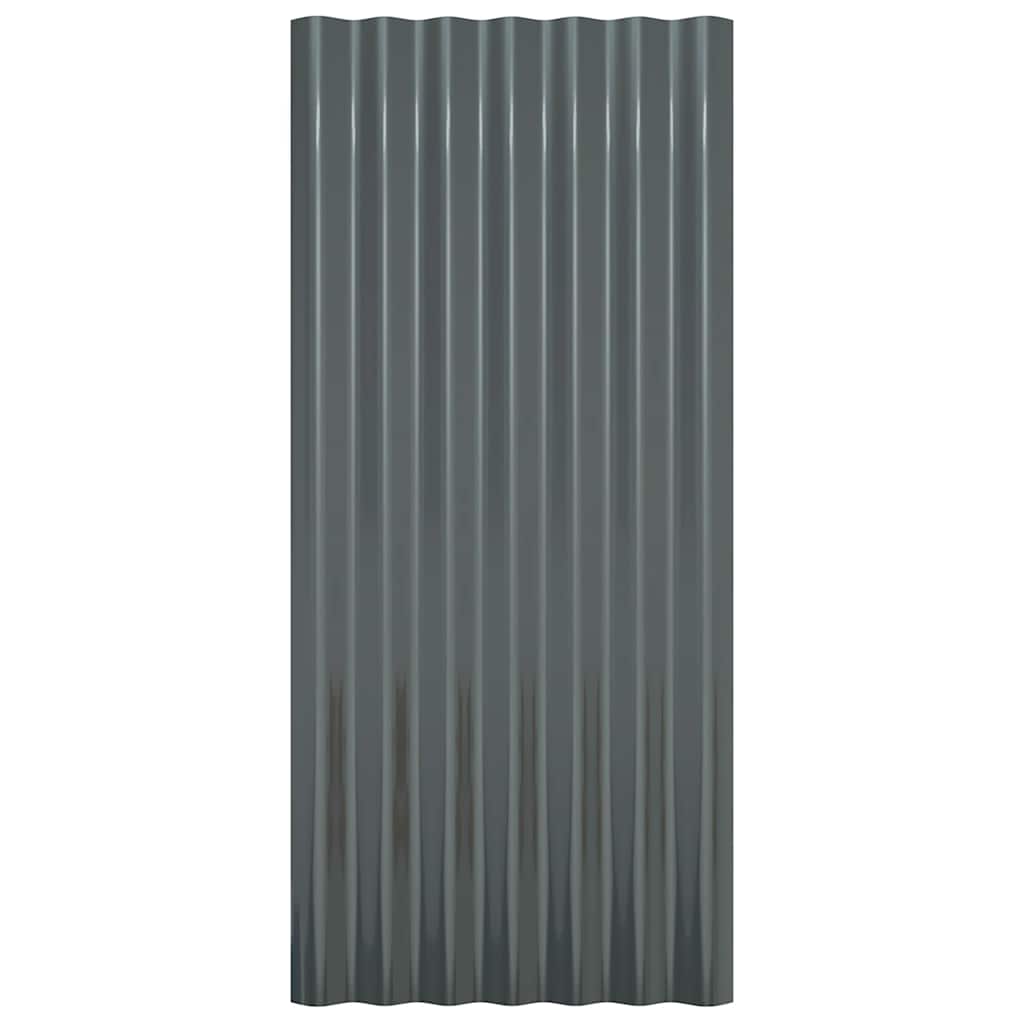 vidaXL Πάνελ Οροφής 36 τεμ. Ανθρακί 80x36 εκ. Γαλβανισμένος χάλυβας