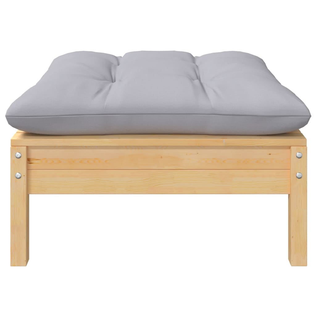 vidaXL Σαλόνι Κήπου Σετ 7 Τεμαχίων Μασίφ Ξύλο Πεύκου με Γκρι Μαξιλάρια