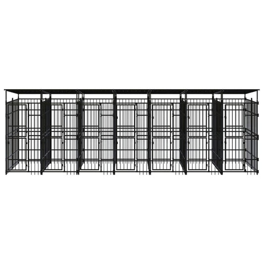 vidaXL Κλουβί Σκύλου Εξωτερικού Χώρου με Οροφή 12,9 μ² από Ατσάλι