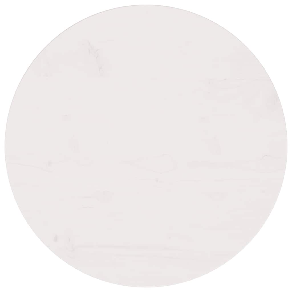 vidaXL Επιφάνεια Τραπεζιού Λευκή Ø50 x 2,5 εκ. από Μασίφ Ξύλο Πεύκου