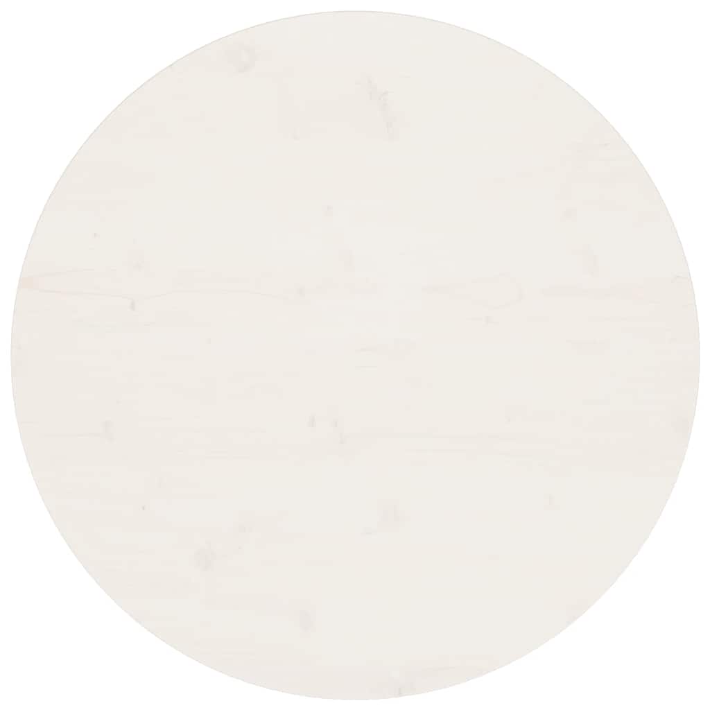 vidaXL Επιφάνεια Τραπεζιού Λευκή Ø70 x 2,5 εκ. από Μασίφ Ξύλο Πεύκου