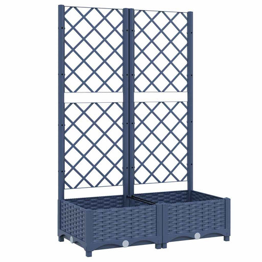 vidaXL Γλάστρα Κήπου με Πλέγμα Μπλε Γκρι 80x40x121,5 εκ. από Πολυπροπυλένιο