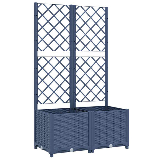 vidaXL Γλάστρα Κήπου με Πλέγμα Μπλε Γκρι 80x40x136 εκ. από Πολυπροπυλένιο