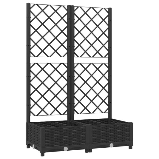 vidaXL Γλάστρα Κήπου με Πλέγμα Μαύρη 80x40x121,5 εκ. από Πολυπροπυλένιο
