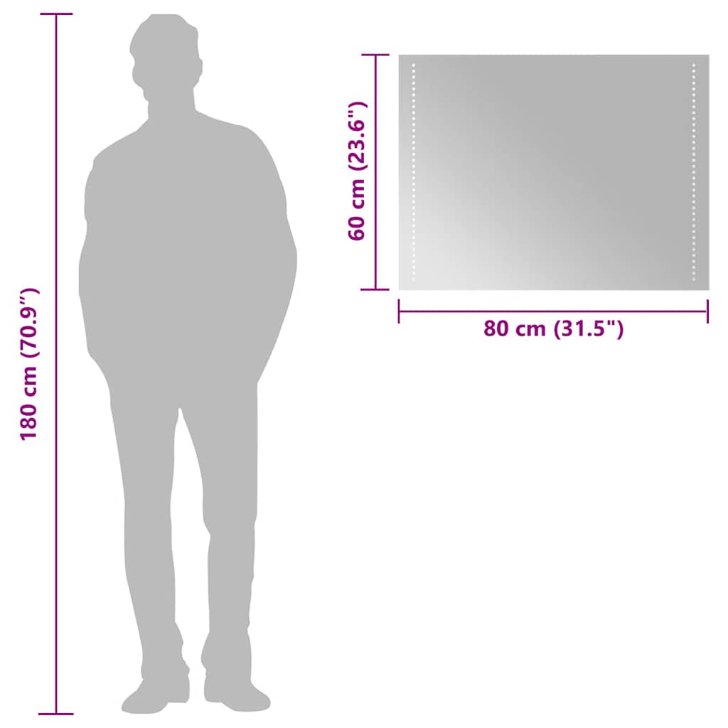 vidaXL Καθρέφτης Μπάνιου με LED 80x60 εκ.