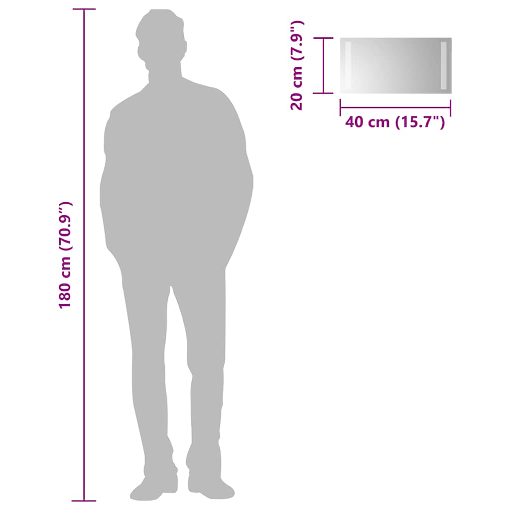 vidaXL Καθρέφτης Μπάνιου με LED 40 x 20 εκ.