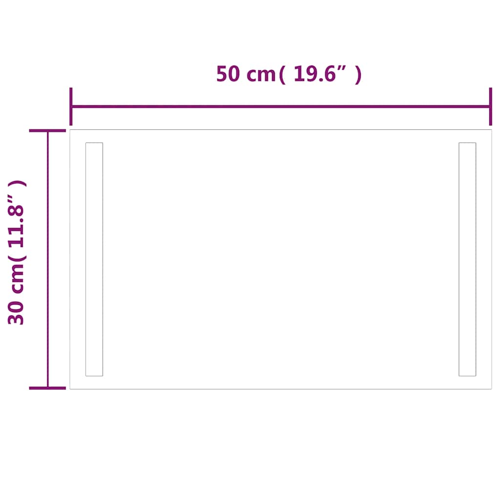 vidaXL Καθρέφτης Μπάνιου με LED 50x30 εκ.