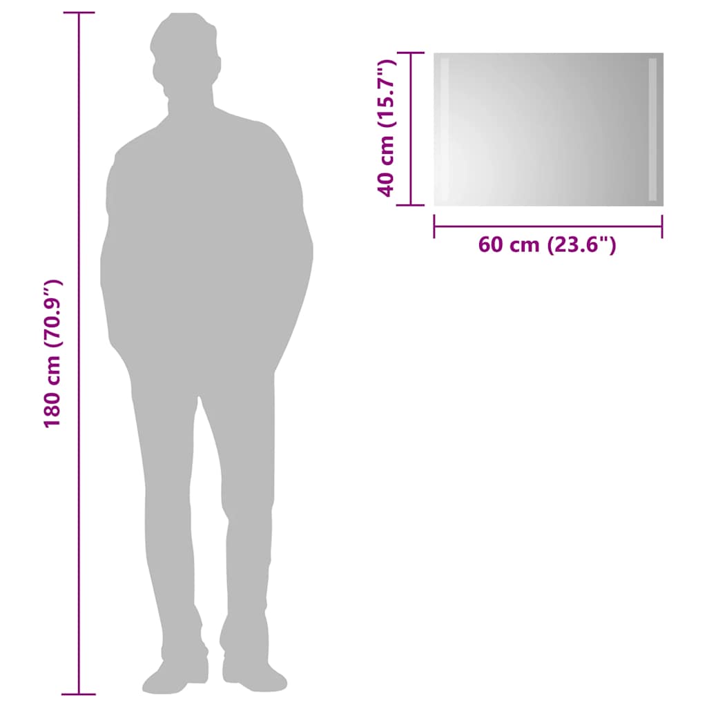 vidaXL Καθρέφτης Μπάνιου με LED 60x40 εκ.