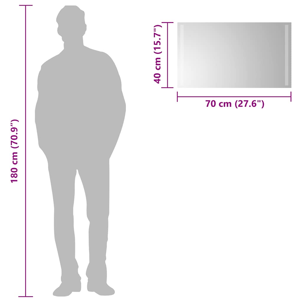 vidaXL Καθρέφτης Μπάνιου με LED 70x40 εκ.