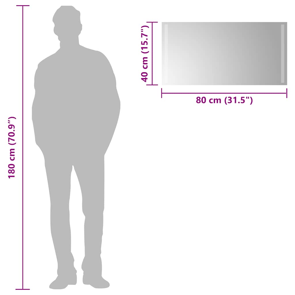 vidaXL Καθρέφτης Μπάνιου με LED 80x40 εκ.