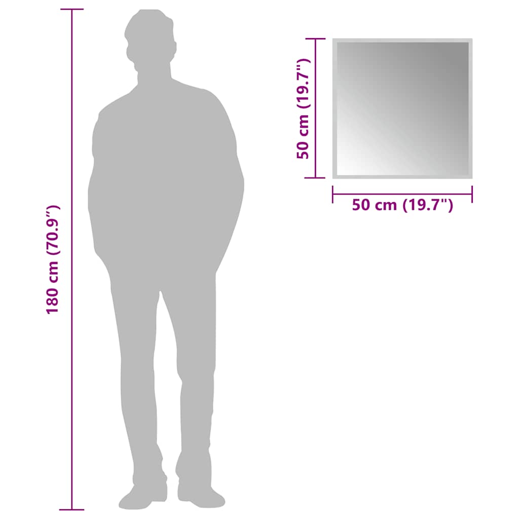 vidaXL Καθρέφτης Μπάνιου με LED 50x50 εκ.
