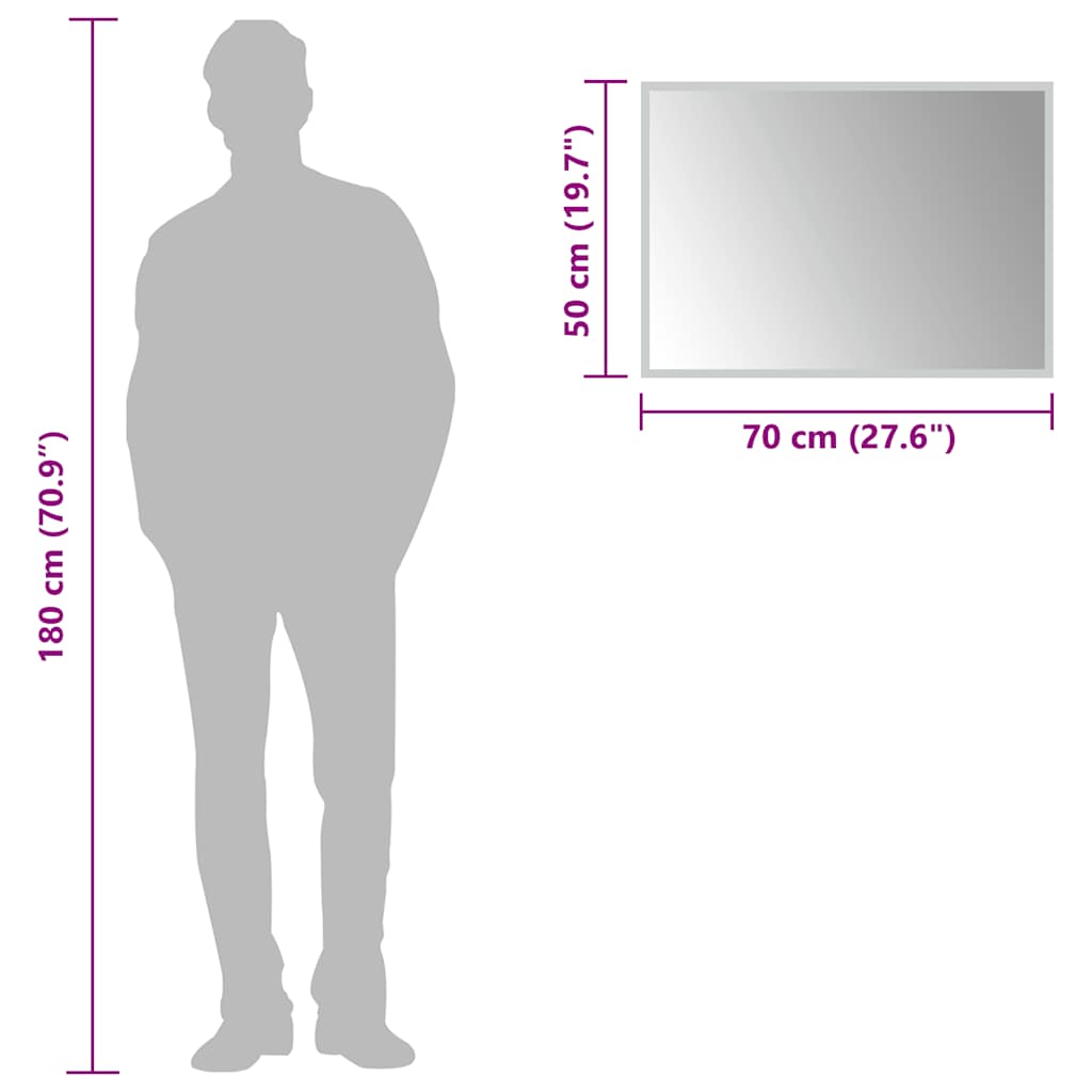 vidaXL Καθρέφτης Μπάνιου με LED 70x50 εκ.