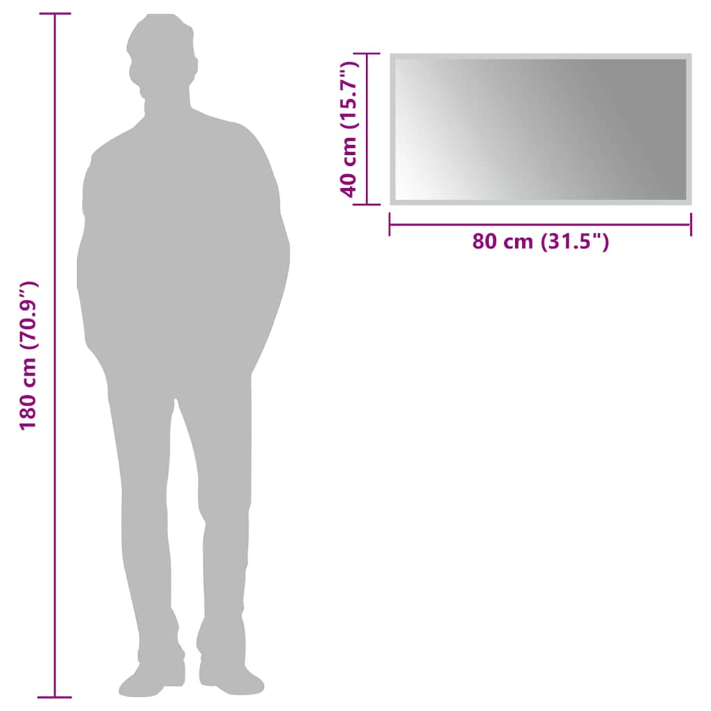 vidaXL Καθρέφτης Μπάνιου με LED 80x40 εκ.