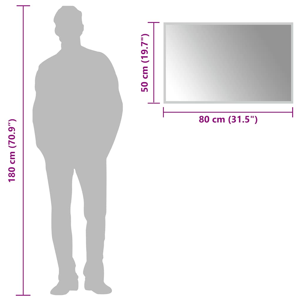vidaXL Καθρέφτης Μπάνιου με LED 80x50 εκ.