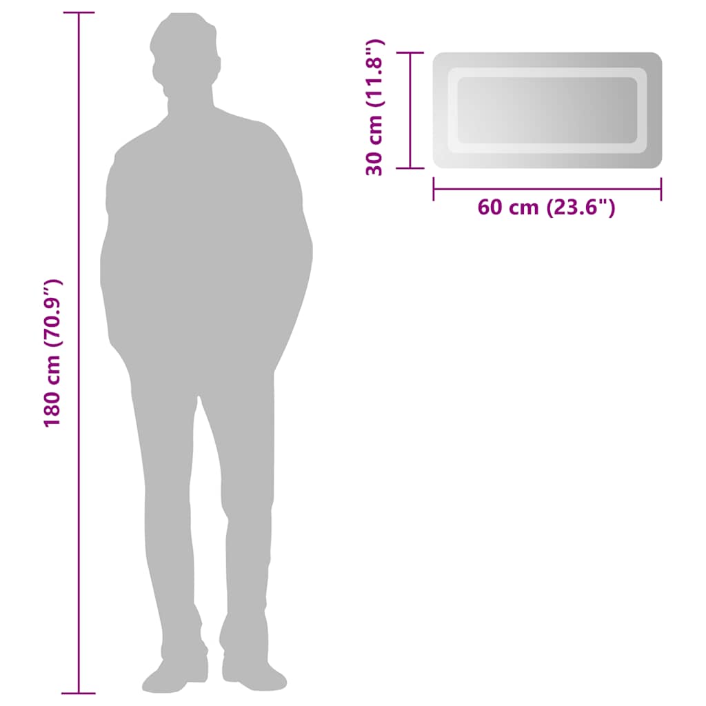 vidaXL Καθρέφτης Μπάνιου με LED 60 x 30 εκ.