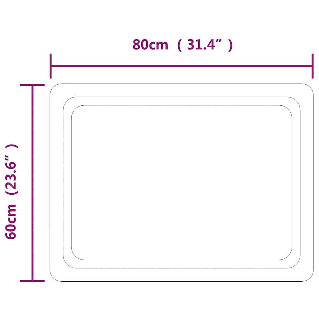 vidaXL Καθρέφτης Μπάνιου με LED 80x60 εκ.
