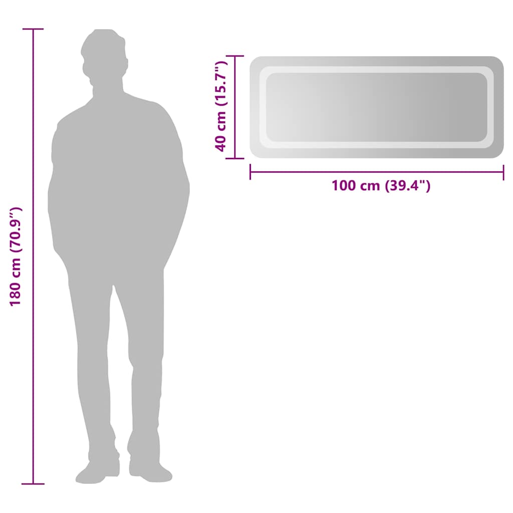 vidaXL Καθρέφτης Μπάνιου με LED 100x40 εκ.
