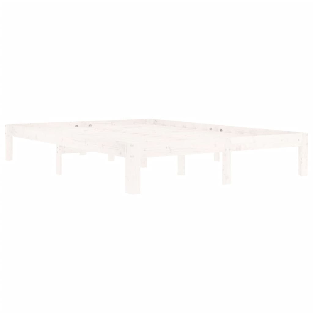 vidaXL Πλαίσιο Κρεβατιού Λευκό 140 x 200 εκ. από Μασίφ Ξύλο Πεύκου