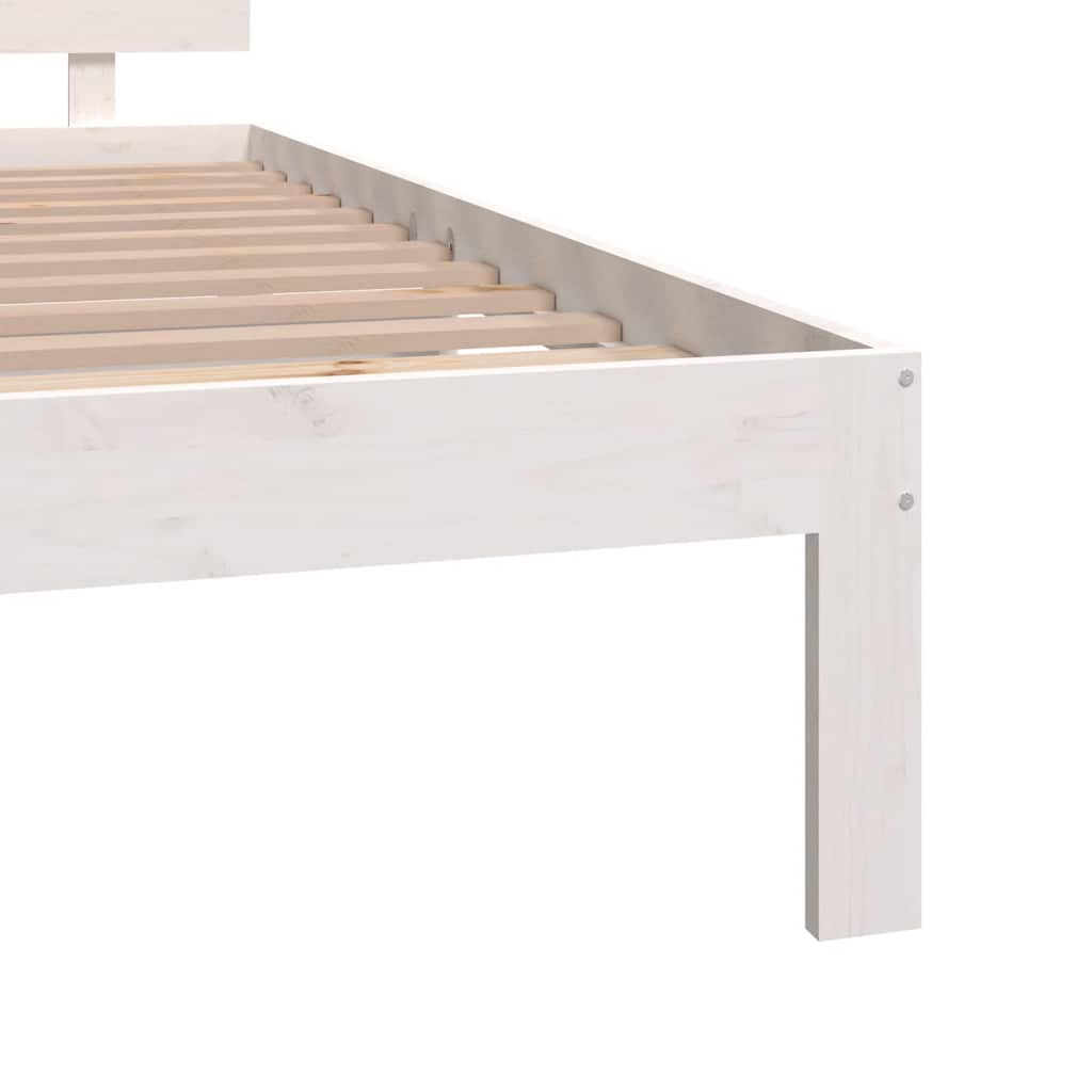 vidaXL Πλαίσιο Κρεβατιού Λευκό 150 x 200 εκ. Μασίφ Ξύλο King Size