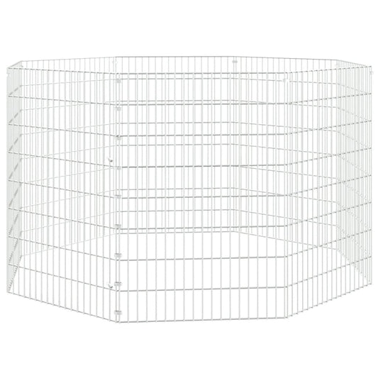 vidaXL Περίφραξη Ζώων Ελεύθερης Βοσκής 8 Πάνελ 54x80 εκ. Γαλβ. Σίδερο