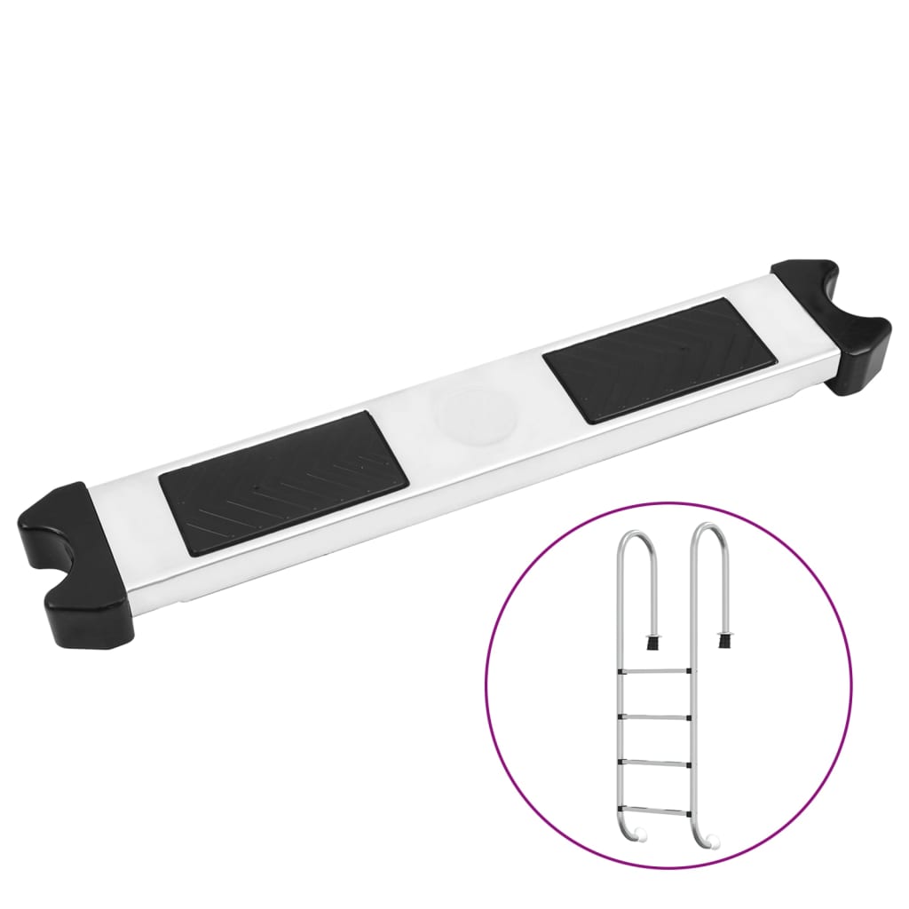 vidaXL Σκαλοπάτι Πισίνας 50 x 9 x 3,5 εκ. από Ανοξείδωτο Ατσάλι 304