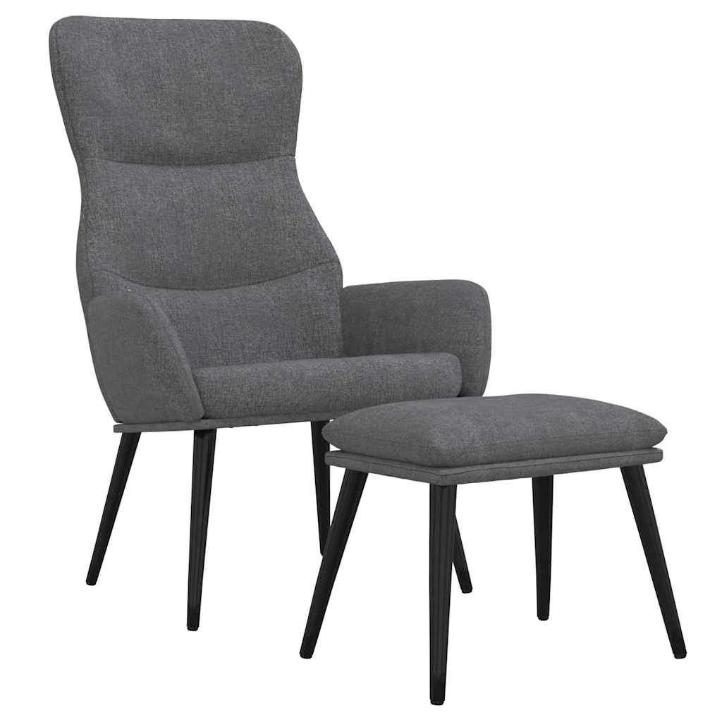 vidaXL Πολυθρόνα Relax Ανοιχτό Γκρι Υφασμάτινη με Σκαμπό