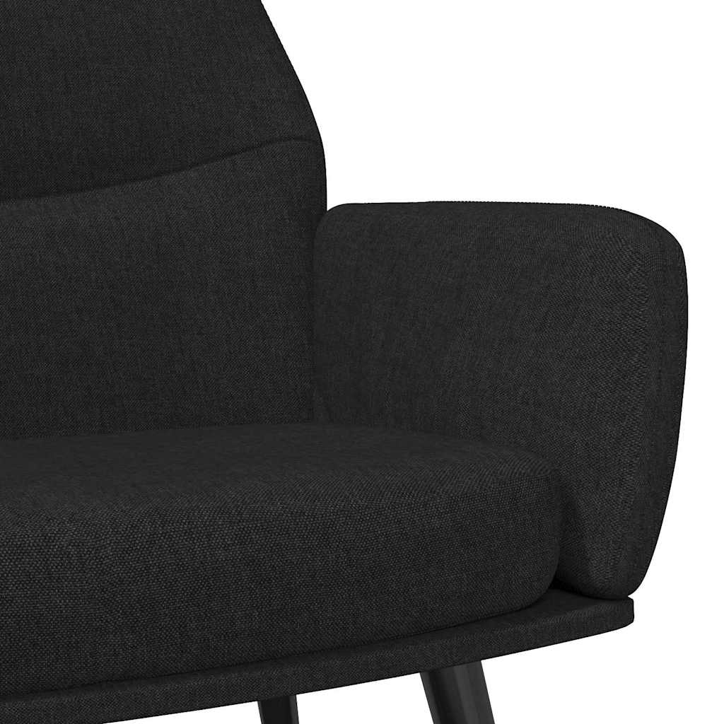 vidaXL Πολυθρόνα Relax Μαύρη Υφασμάτινη με Σκαμπό